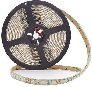 Bandă LED Impermeabilă 24V Lumină Alb Natural Tip SMD5050 cu Sursă de Alimentare
