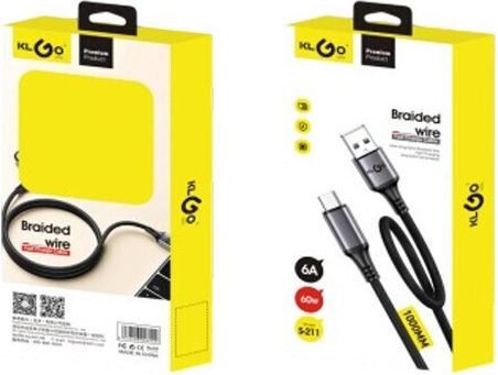 KLGO Cablu USB de Tip C Masculin - USB-A 60W 1m S-211