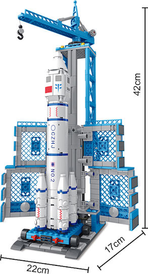 Panlos Building Blocks Construction 691009 Space Rocket Launch Base 6+ Years 712 Pieces