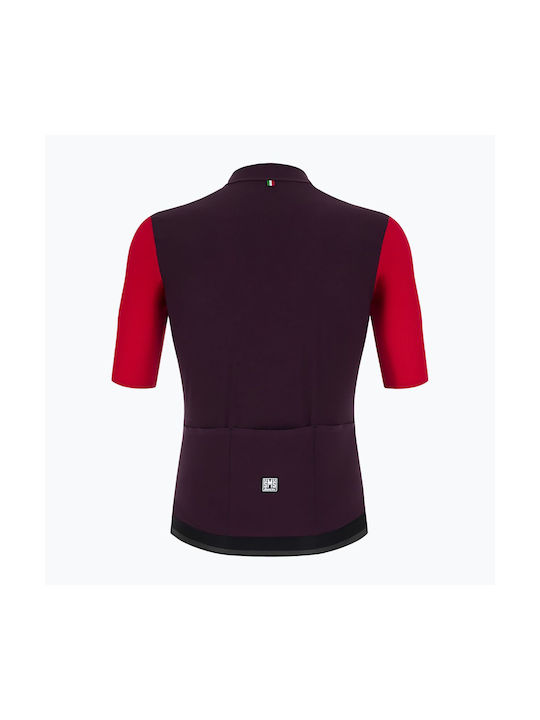 Santini Tricou De Ciclism Cu Mâneci Scurte Pentru Bărbați Roșu Drum