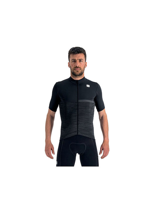 Sportful Tricou De Ciclism Pentru Bărbați Mâneci Scurte Road Bike Negru
