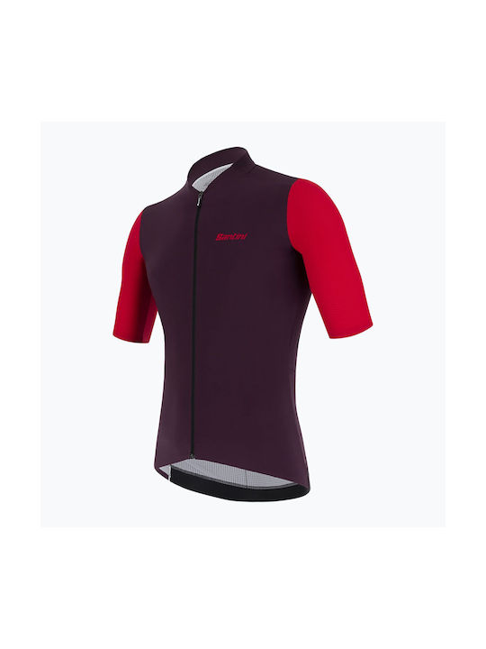 Santini Tricou De Ciclism Cu Mâneci Scurte Pentru Bărbați Roșu Drum