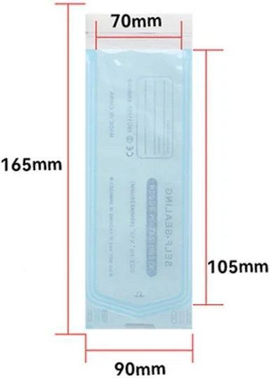 Set 200 Sterilization Pouches For Tools 90x165mm