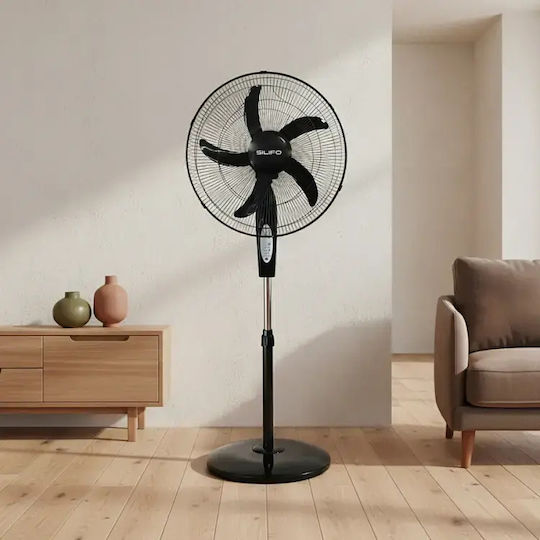 Silifo Ανεμιστήρας Ορθοστάτης 90W Διαμέτρου 45cm Μαύρος