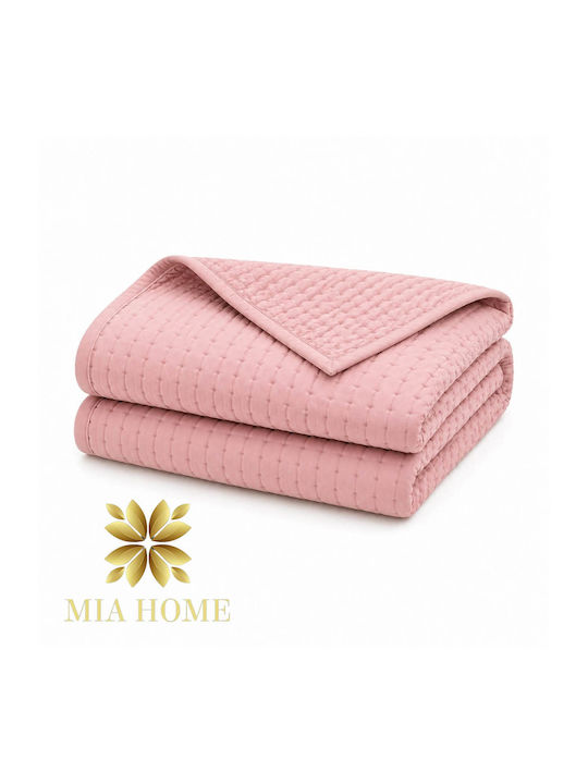 Mia Home Σετ Κουβερλί Υπέρδιπλο Ροζ 220x240cm 3τμχ
