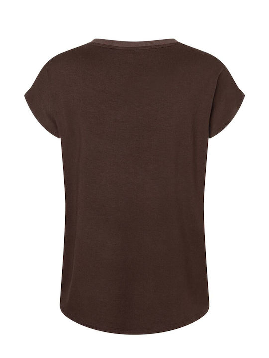 Women's Satin Brown Blouse