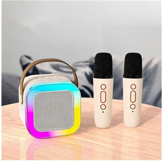 Karaoke Speaker with Wireless Microphones and Lighting Effects ZS55 Beige