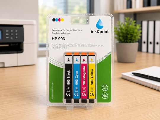 Paket Kompatibler Tinten für InkJet Drucker HP Hp 903 400 Seiten 4 Stück