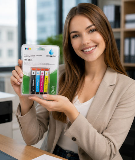 Paket Kompatibler Tinten für InkJet Drucker HP Hp 903 400 Seiten 4 Stück
