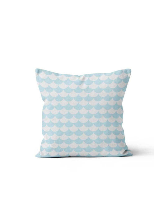 Beauty Home Decorative Pillow Case Gorgone From 100% Cotton Light Blue 45x45cm