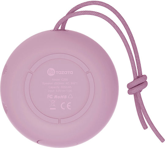 Tazata Palm 5 Wasserfestes Bluetooth Lautsprecher mit Betriebszeiten bis zu 10 Stunden Rosa