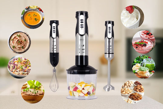 Eldom Hand Blender with Stainless Steel Rod 800W Black