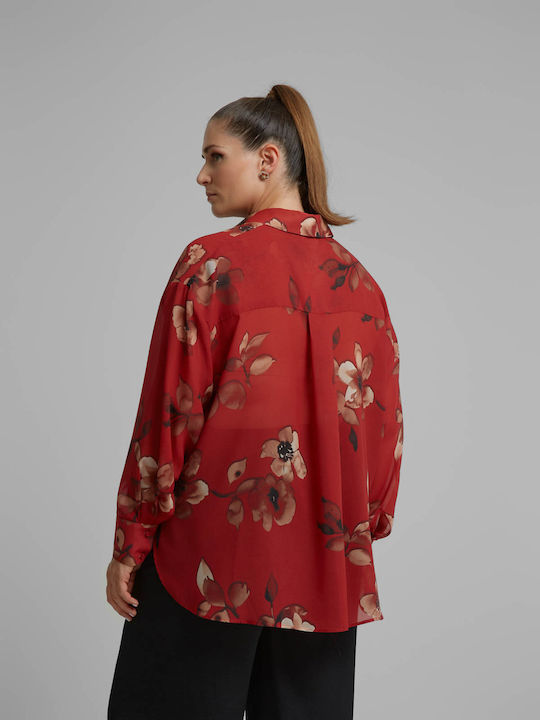 Μακρυμάνικο Γυναικείο Πουκάμισο Floral