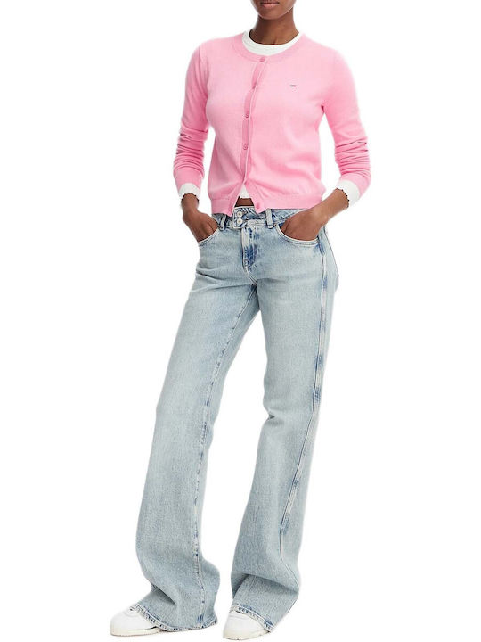 Damen Gestrickte Strickjacke in Rosa Farbe
