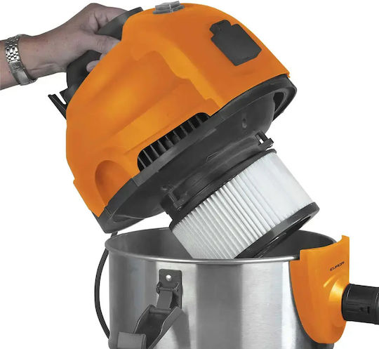 Eurom Aspirator Umed-Uscat 1400W cu Recipient Inoxidabil 20lt Portocaliu