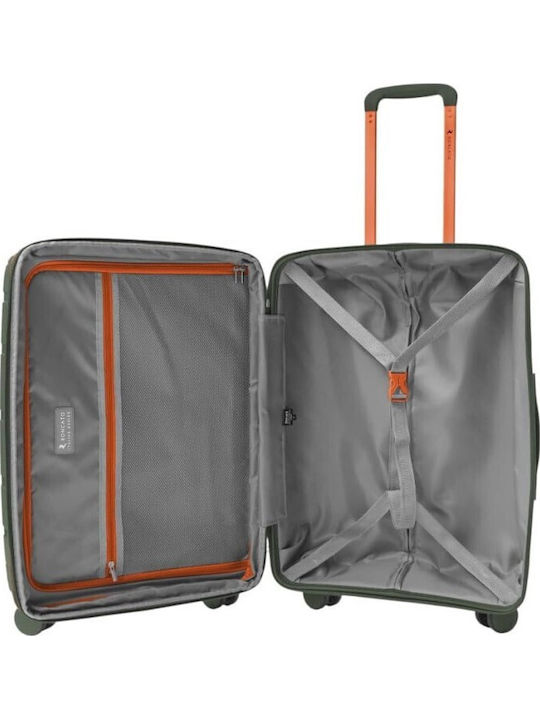 Ciak Roncato Large Hard Green Travel Suitcase Height 75cm