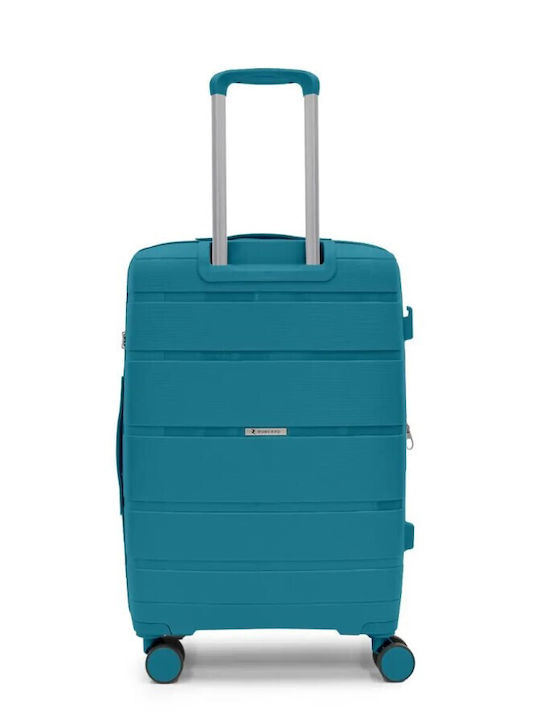 Ciak Roncato Large Hard Light Blue Travel Suitcase Height 75cm