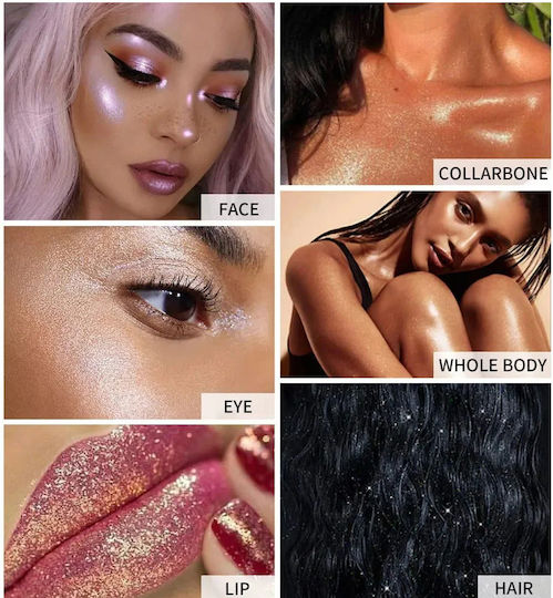 Face & Body Glitzer Textmarker Puder Rosa