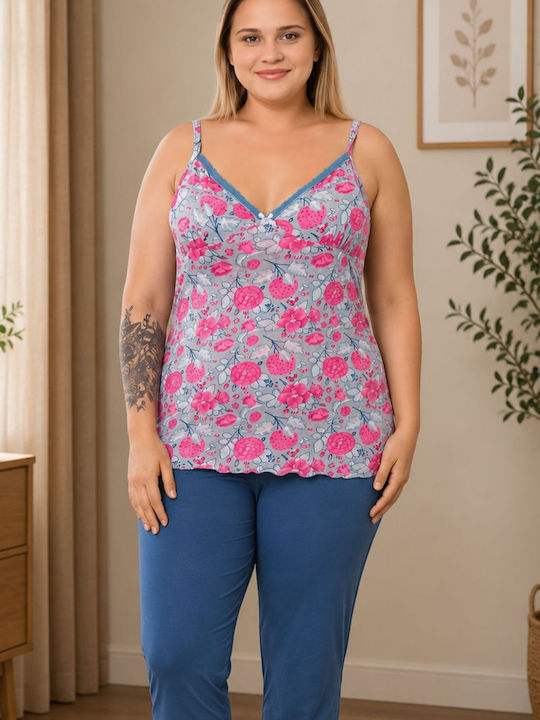 Asel Summer Women's Kit Pyjamas Cotton Multicolour