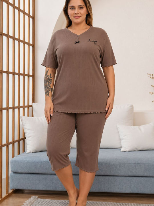 Asel Summer Women's Pajama Set Chocolate