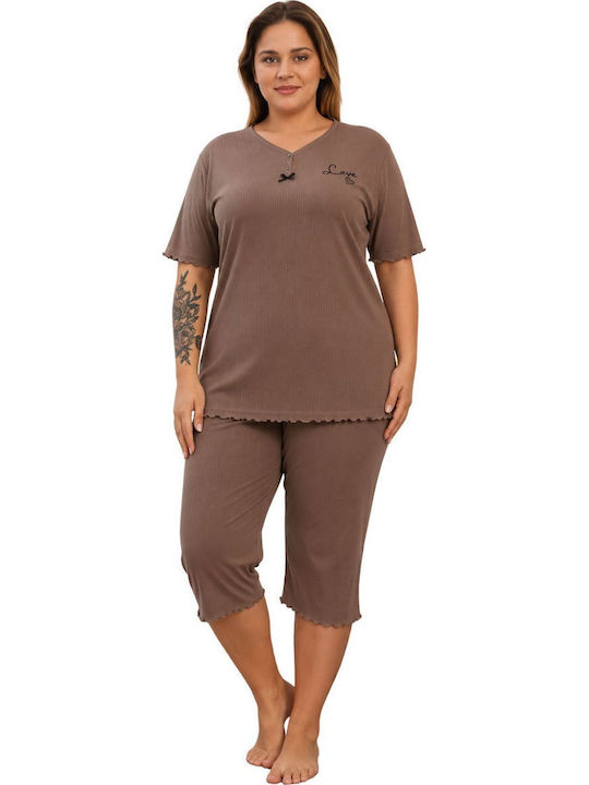 Asel Summer Women's Pajama Set Chocolate
