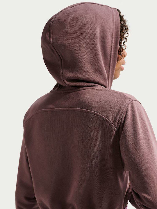 Nike Full-zip Full-zip Ζακέτα Μωβ με Κουκούλα