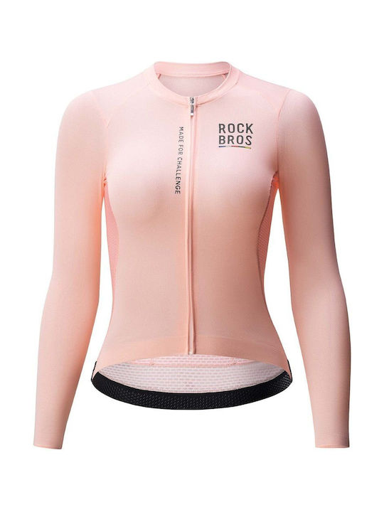 Rockbros Tricou De Ciclism Mânecă Lungă Pentru Drum Roz