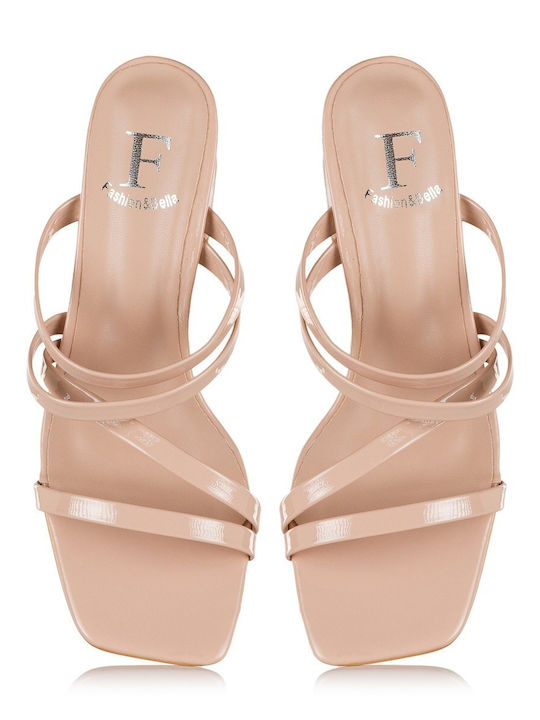 Mules With Thin Heel In Pink Colour