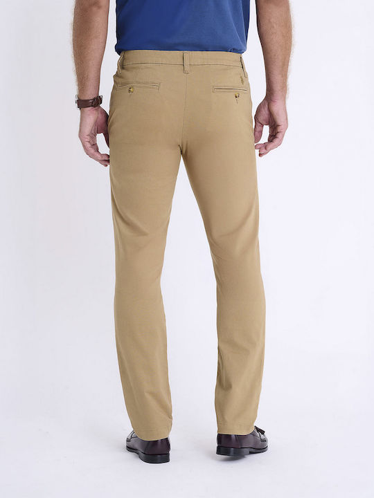 Ανδρικό Παντελόνι Τζιν με Slim Straight Εφαρμογή Μπεζ