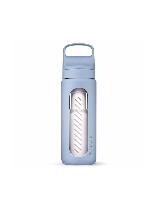 Lifestraw Plastic Water Bottle with Mouthpiece and Filter 600ml Blue
