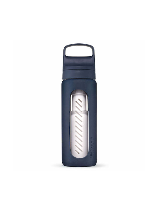 Lifestraw Wasserflasche Kunststoff mit Mundstück und Filter 600ml Hellblau