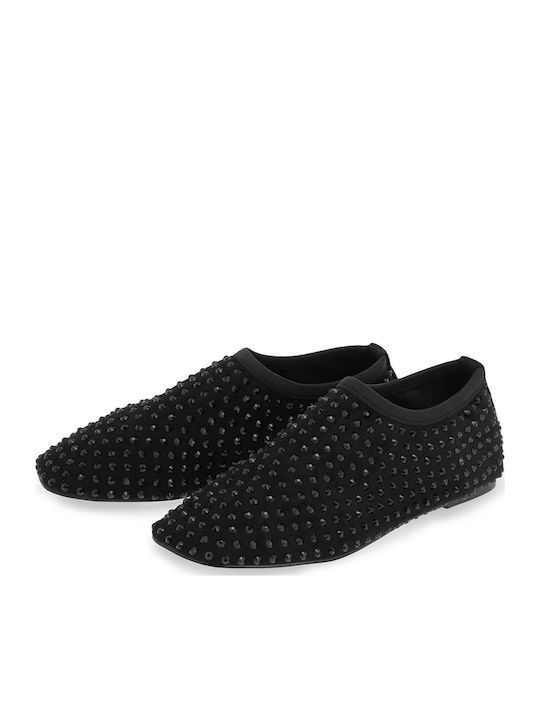 Wildleder Damen Ballerinas in Schwarz Farbe