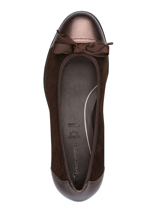 Suede Damen Ballerinas in Braunen Farbe