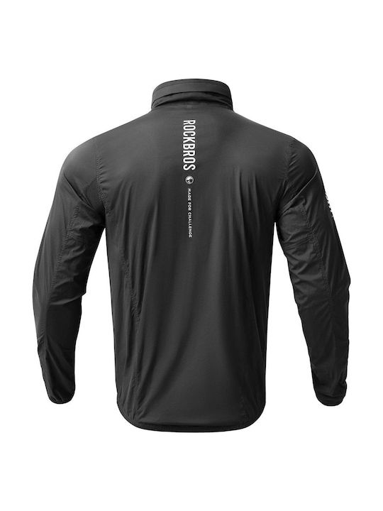 Rockbros Herren Fahrrad-Windbreaker-Jacken Langarm Schwarz
