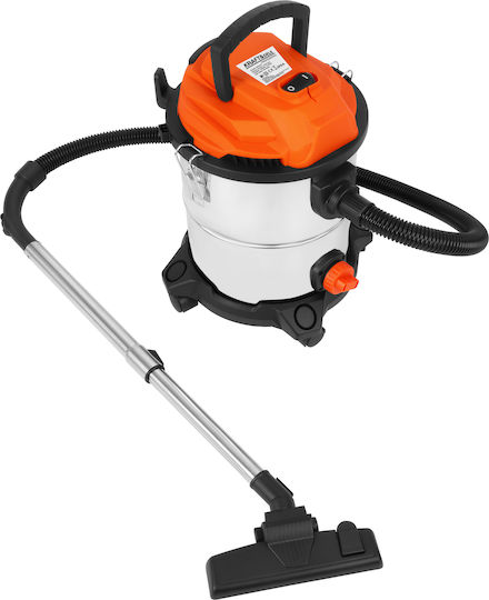 Kraft & Dele Aspirator Umed-Uscat 1600W cu Recipient Inoxidabil 20lt Gri