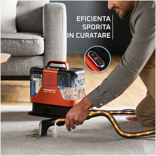 Rowenta Clean It Hot & Cold Aspirator Umed-Uscat 1150W cu Recipient din Plastic 2.3lt Portocaliu