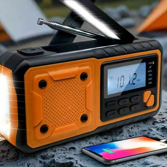 Portable Solar Radio with USB Orange