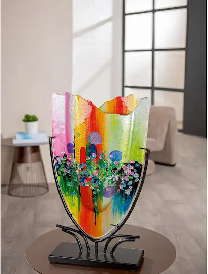 Gilde Boden Vasen Glas Manto Mehrfarbig 30x10.5xH49cm