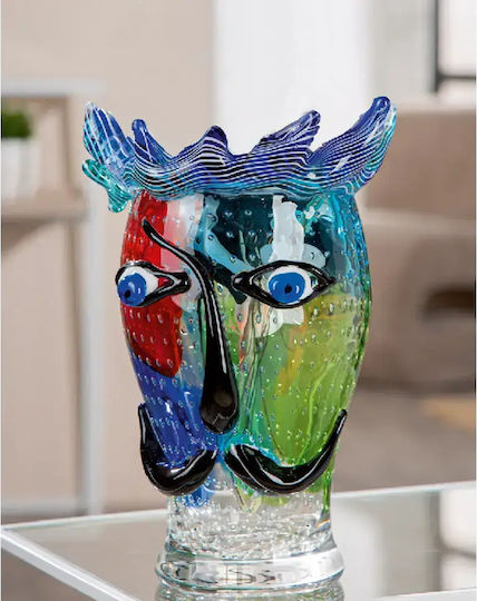 Gilde Glasvase Donald Mehrfarbig 19x19xH29cm