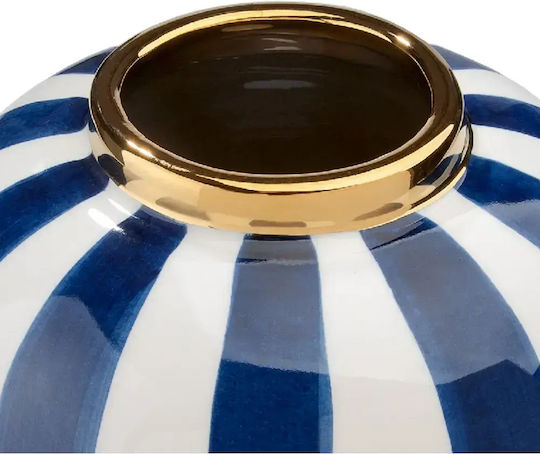 Gilde Gilde Dekorative Keramikvase Elio Blau 20xH23cm