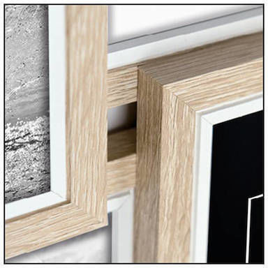 ZEP Multi Wall-mounted 9-Photo Frame with Beige Wooden Frame 10x15 ZEP Multi Wall-mounted 9-Photo Frame with Beige Wooden Frame 10x15
