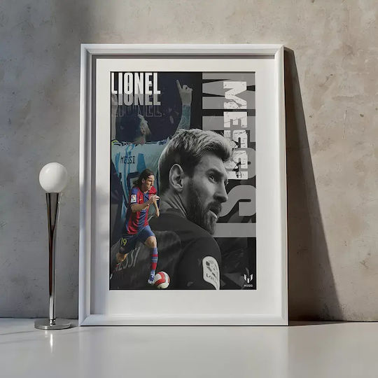 Poster Lionel Messi Sc122 21cm X 30cm Λευκό Κάδρο Pvc-71496pd158320f55324
