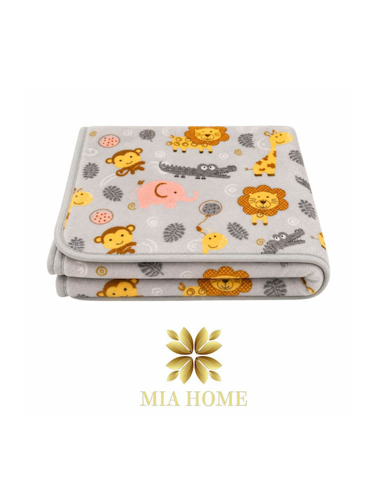 Mia Home Одеяло За Детско Легло Велур Сиво 110x140см