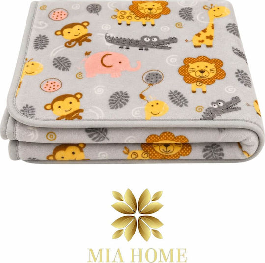 Mia Home Одеяло За Детско Легло Велур Сиво 110x140см