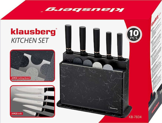 Klausberg Messer Set mit Sockel aus Rostfreiem Stahl 8 Stück