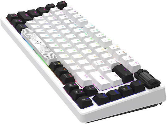Aqirys Adara Mini LE Gaming Μηχανικό Πληκτρολόγιο 75% με Haimu Pink διακόπτες και RGB φωτισμό (Αγγλικό US) Λευκό