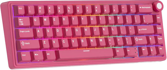 Royal Kludge R65 Gaming Πληκτρολόγιο με RGB φωτισμό (Αγγλικό US) Berry Red