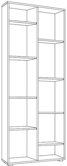 Modulus 5 Βιβλιοθήκη Δαπέδου Πλαστική Γκρι 70x33x177cm
