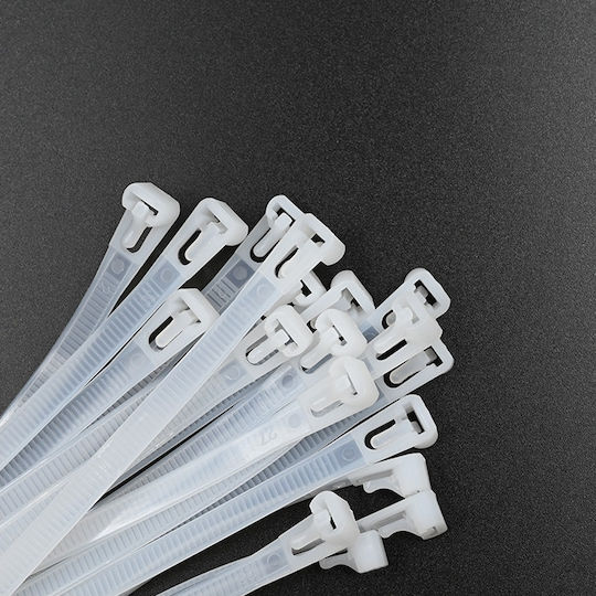 Qoltec Kabelbinder 450x7.2mm Weiß 100pcs 52238