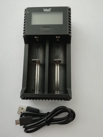 Well CHAR-LI-SPEEDY-WL USB 2-Slot Li-ion Battery Charger Size 18650/16340